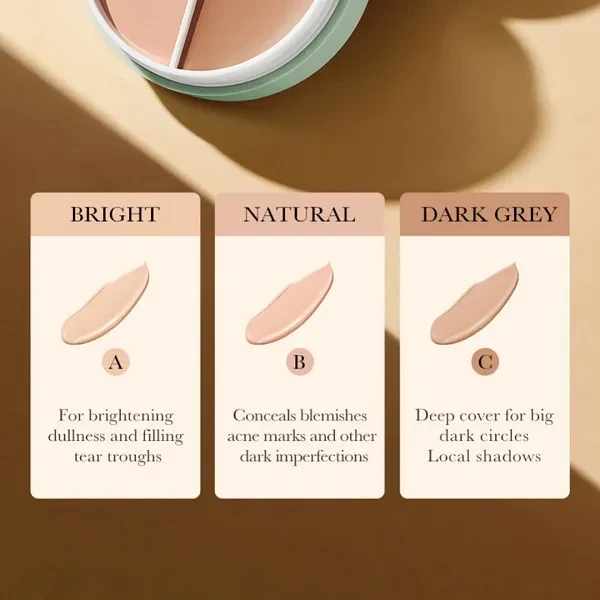 Sadoer Naturally Good Skin Tri-color Concealer Sadoer Palette Waterproof Foundat