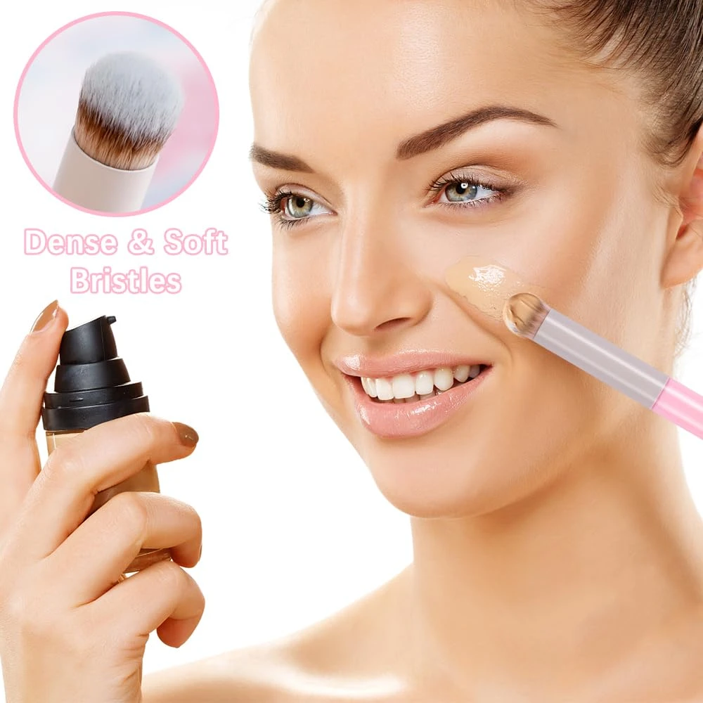 3pcs Soft Bristles Concealer Brush Round Head Non-Smudge Matte Lipstick Eyeshado