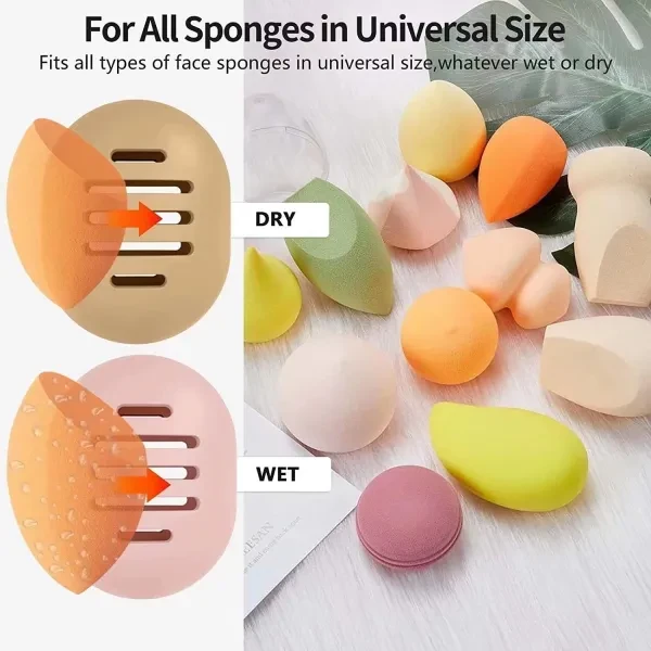 Green Silicone Portable Makeup Sponge Holder Travel Cosmetic Face Blender Egg Ho
