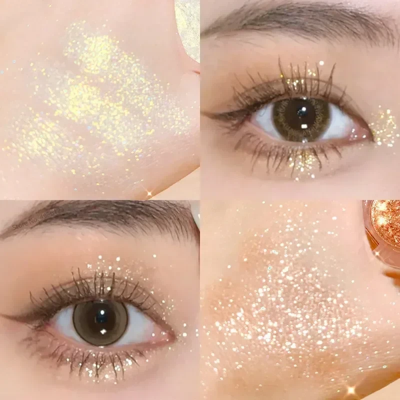 Waterproof Non-Irritating Pearlescent Highlighter Powder Glitter Women Shiny Eye