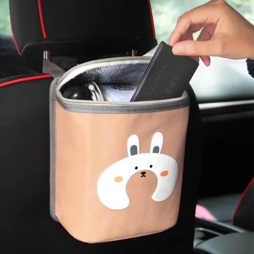 Insulated Blue Animal Print Car Seat Back Storage Bag