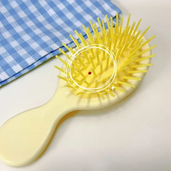 Creative Fried Egg Design Comb Air Cushion Hair Styling Brush Small Handle Porta