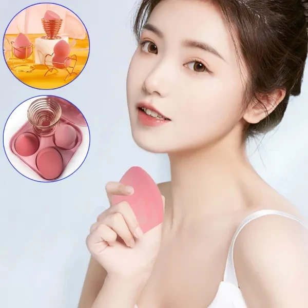 Flawless Beauty 3-Piece Spring Egg Makeup Sponge Set (Pack of 4)