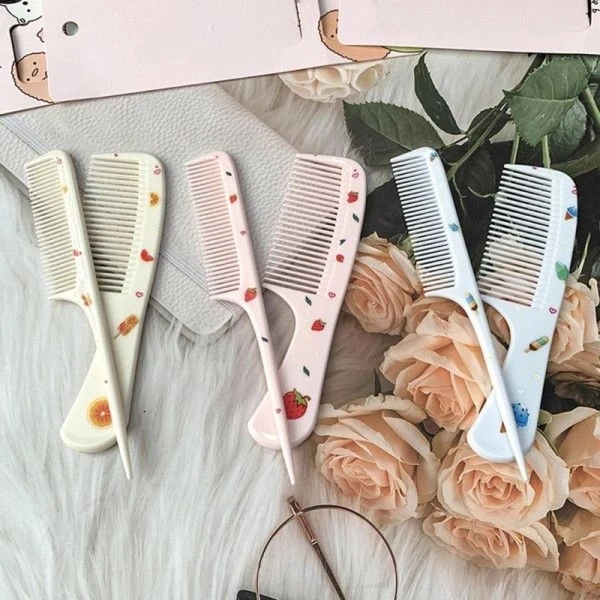 Cartoon Print Hair Combs Set Kids Women Detangling Hair Styling Tools 2Pcs Hair