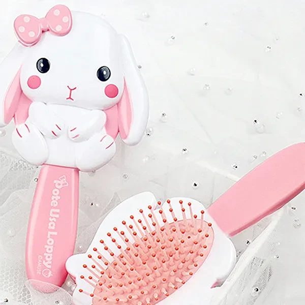 Rabbit Design Girls Hair Styling Brush Air Cushion Baby Hair Brush Soft Bristle