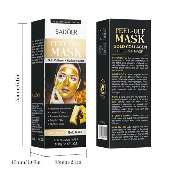 Golden Tear Off Mask Cleanser Facial Skin Shrink Pores Unisex Facial Skin Care 1