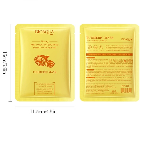 Anti Oxidation Acne Skin Repair Turmeric Face Mask Enhance Glow Skin Care Soothi