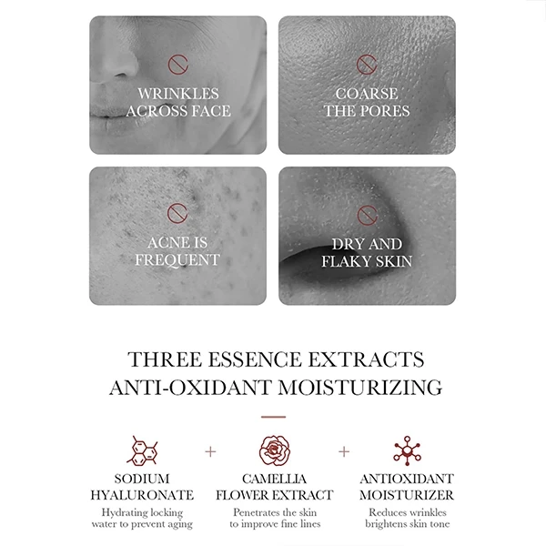 5 In 1 Camellia Flower Moisturizing Skin Lotion Cream Peronscal Skincare Product