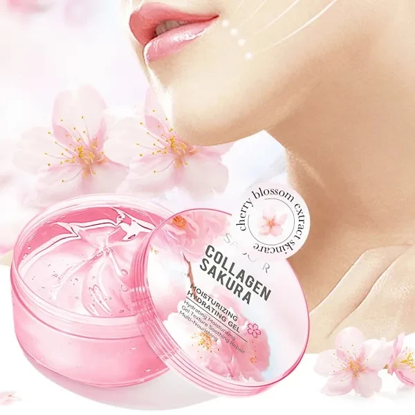 Soothing Nourishing Collagen Sakura Moisturize Hydrating Face Care Gel 300g