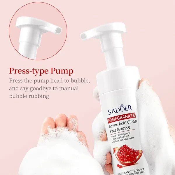 Sadoer Pomegranate Amino Acid Mousse Oil Control Exfoliating Moisturizing Facial
