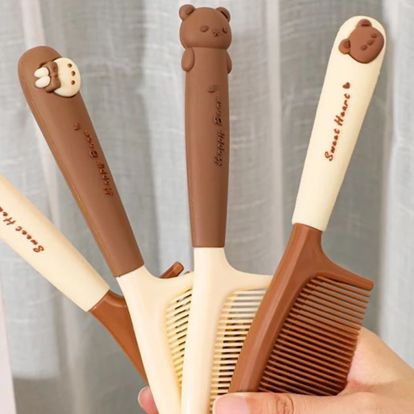 Long Handle Apricot Comb - Styling & Massage for Women's Hair