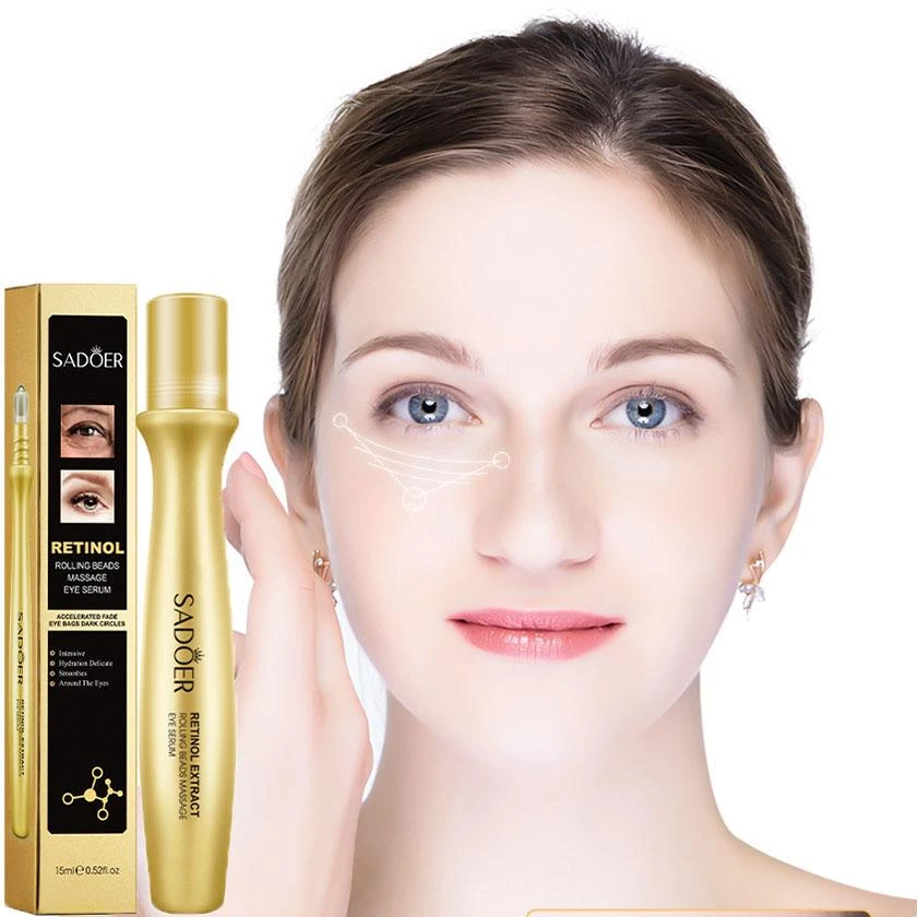 Retinol Eye Massage Roller Eye Serum Rolling Beads Whitening Anti Wrinkles Eye B