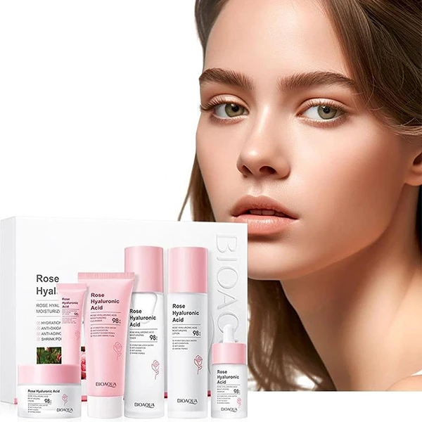 Rose Hyaluronic Acid Skin Care Set Anti Aging Nourishing Cream Lotion Women Beau