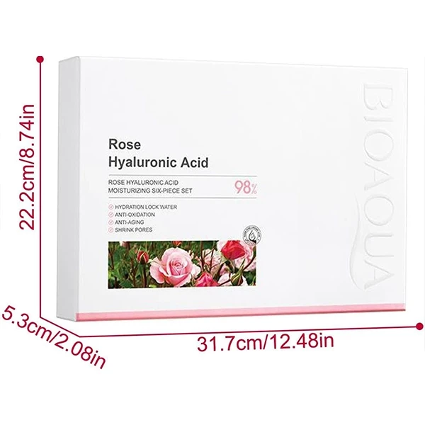 Rose Hyaluronic Acid Skin Care Set Anti Aging Nourishing Cream Lotion Women Beau