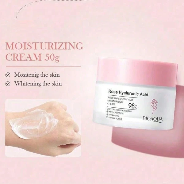 Rose Hyaluronic Acid Skin Care Set Anti Aging Nourishing Cream Lotion Women Beau