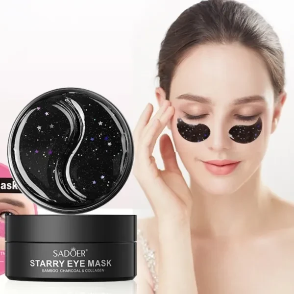 60 Pcs Bamboo Charcoal Starry Eye Mask Skin Moisturizes Dryness Brighten Dark Ci