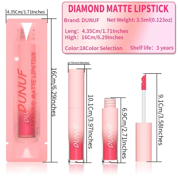Waterproof Colorful Metallic Lip Care Long Lasting Shimmer Liquid Diamond Matte