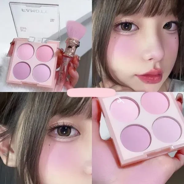 4 In 1 Face Grooming Pure Natural Facial Cheek Enhancer Waterproof Women Blush P