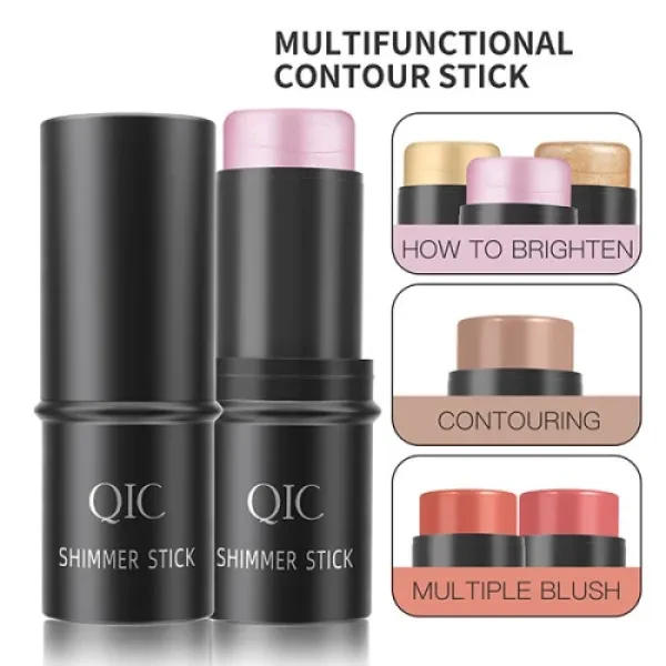 2 Pieces Face Body Glitter High Pigment Eye Shadow Highlight Stick Contouring Fa