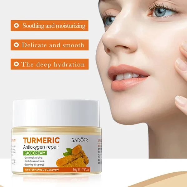 Sadoer Turmeric Antioxygen Repair Face Cream Nourishing Lotion Acne Removing Cle