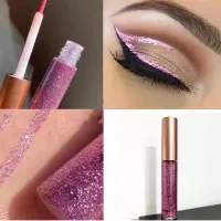 2 Pieces Colors Eyeliner Glitter Eyeshadow Waterproof Shimmer Sparkling Eye Shad