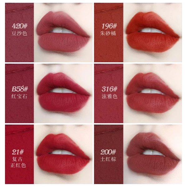 Small Gold Bar Women Moisturizing Lipstick, Long Lasting Mist Velvet Lips