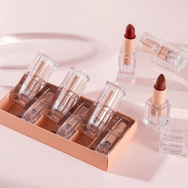 Waterproof Matte Lipstick Set - 6pcs Crystal Square Design Women