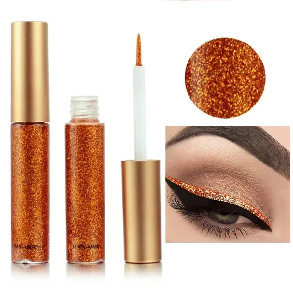 Vibrant Orange Pearlescent Liquid Women's Eyeshadow Waterproof Full Coverage Glo