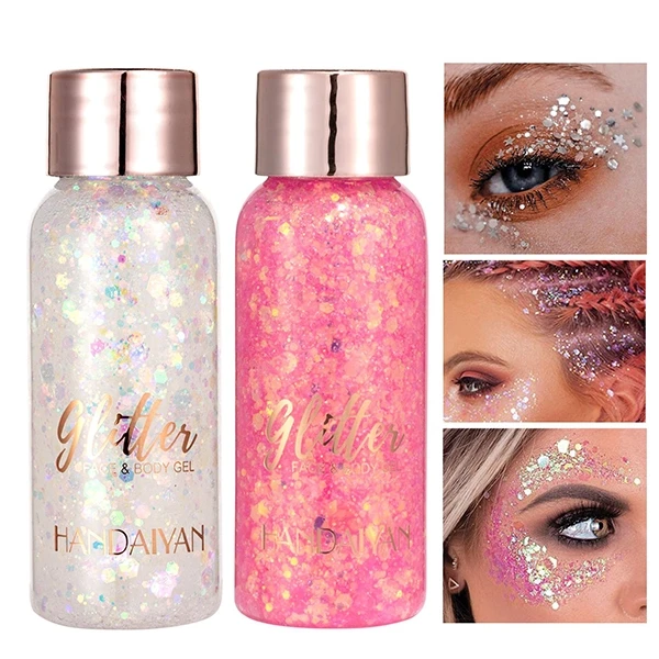 3-Piece Glitter Eye Shadow Set - Multicolor Dazzle Mermaid Waterproof