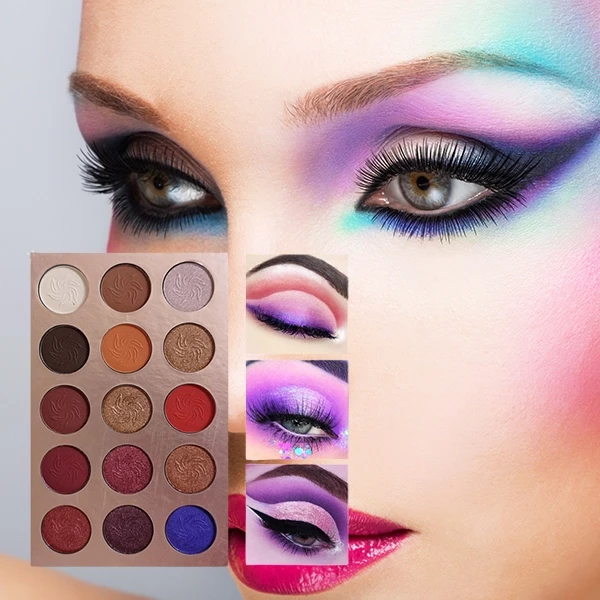 Waterproof Eyeshadow Palette - 15 Colors [Matte & Shimmer]