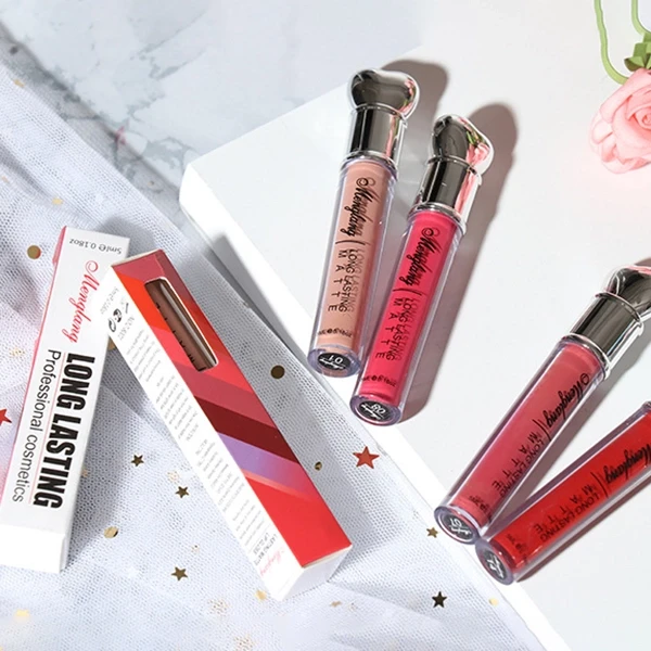 Retro Red Lip Glaze Matte Lip Gloss - Long Lasting Waterproof - Full Coverage Li