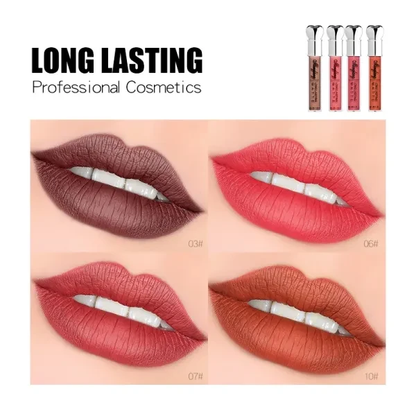 Retro Red Lip Glaze Matte Lip Gloss - Long Lasting Waterproof - Full Coverage Li