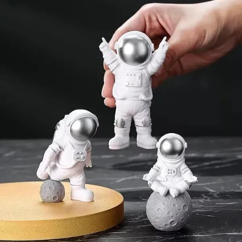 3Pcs Creative Astronaut Home Decor Ornaments Multipurpose Birthday Cake Topper D
