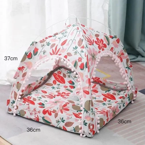 Pets Mini Tent House Bed Removable Soft Breathable Cat Sleeping Small Puppy Kenn