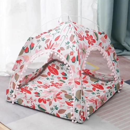 Pets Mini Tent House Bed Removable Soft Breathable Cat Sleeping Small Puppy Kenn