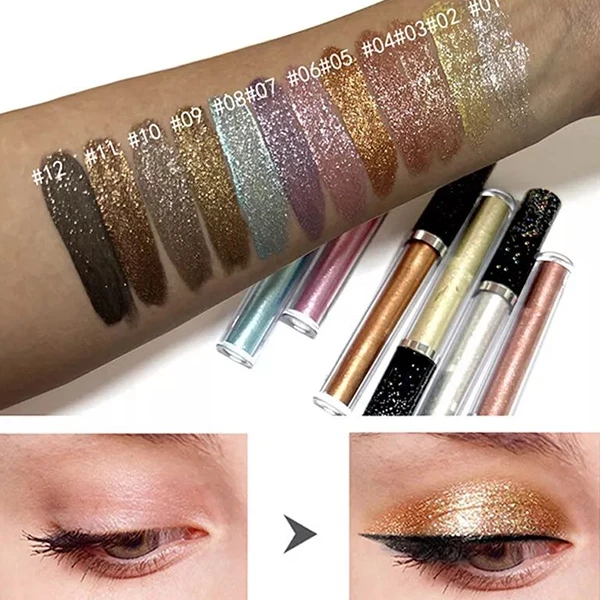 Portable Glitter Long-Lasting Sweat-Proof Glamorous Pearlescent Liquid Eye Shado