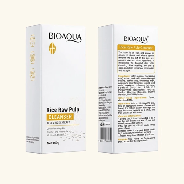 Face Deep Cleaning Rice Raw Pulp Cleanser Facial Cleaning Cream Dry Skin Brighte