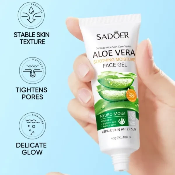 Aloe Vera Face Gel Soothing Moisture Repair Skin Brighten Reduce Acne Lightening