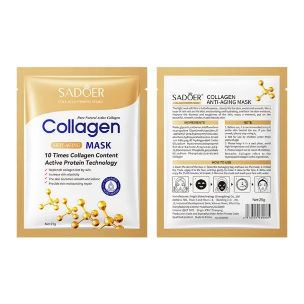 2 Pcs Moisturizing Anti Wrinkle Face Masks Repair Brightening Skincare Collagen