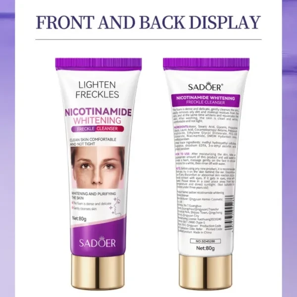 Skin Care Deep Cleanser Moisturizing Lightening Skin Gentle Nicotinamide Antispo