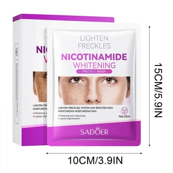 1 Box 10 Pcs Nicotinamide Whitening Freckle Removing Facial Mask Skincare Moistu
