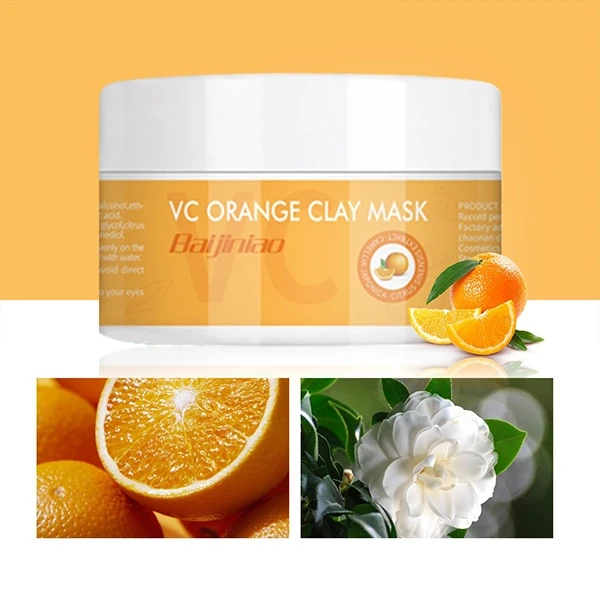 Washable Cleansing Smooth Gentle On Skin Film Peel Off Face Orange Clay Mask For