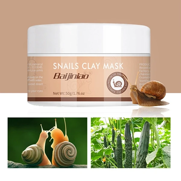 Washable Cleansing Smooth Gentle On Skin Film Peel Off Face Snails Clay Mask For