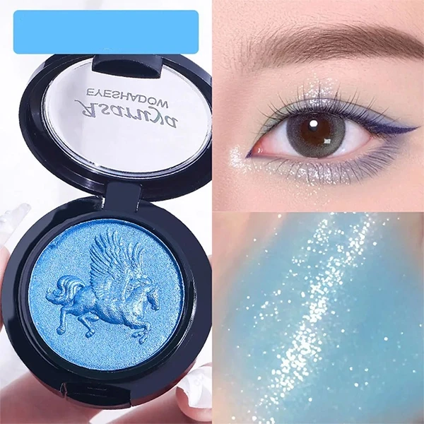 Sparkle & Shine Glitter Eyeshadow Palette - Sweatproof & Waterproof (Blue)