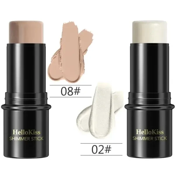 2 Pieces Shimmer Sticks High Gloss Women's Highlighter Face Shadows Makeup Conto