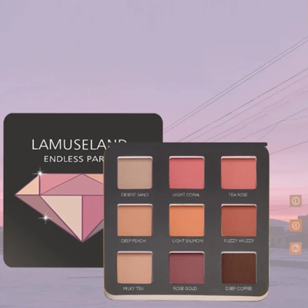 Nine Colors Water Proof Long Lasting Non-Smudge Matte Glittery Eyeshadow Palette