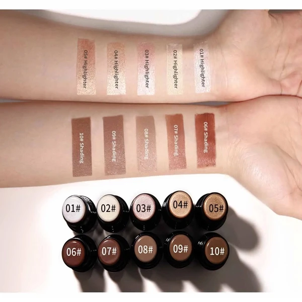 Contour Beauty Shimmer Stick - Long-Lasting Waterproof - 3D Face Makeup Primer &