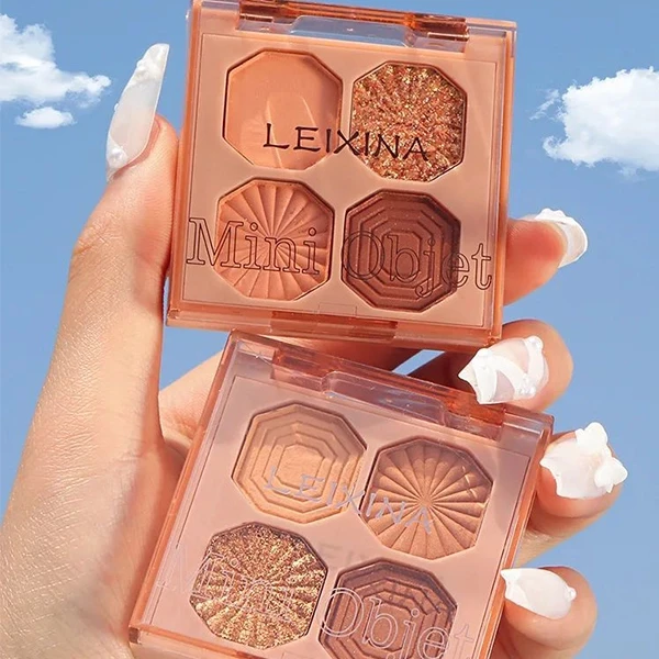 Four Colors Glitter Eyeshadow Palette Shimmer Matte Eyeshadow Long Lasting Shiny