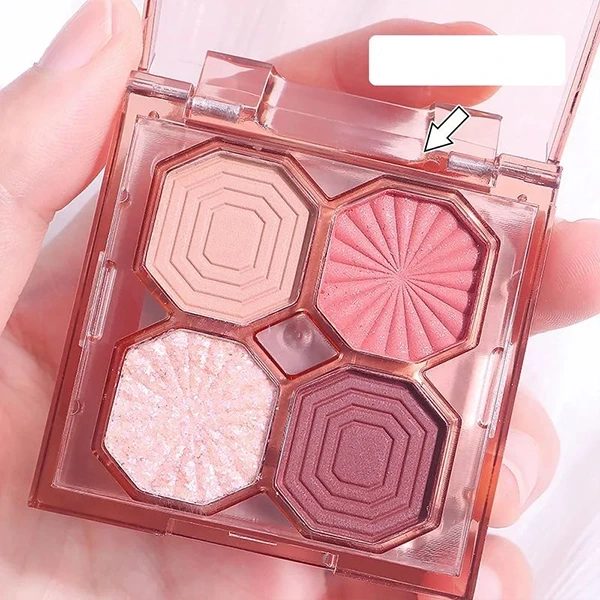 Four Colors Glitter Eyeshadow Palette Shimmer Matte Eyeshadow Long Lasting Shiny