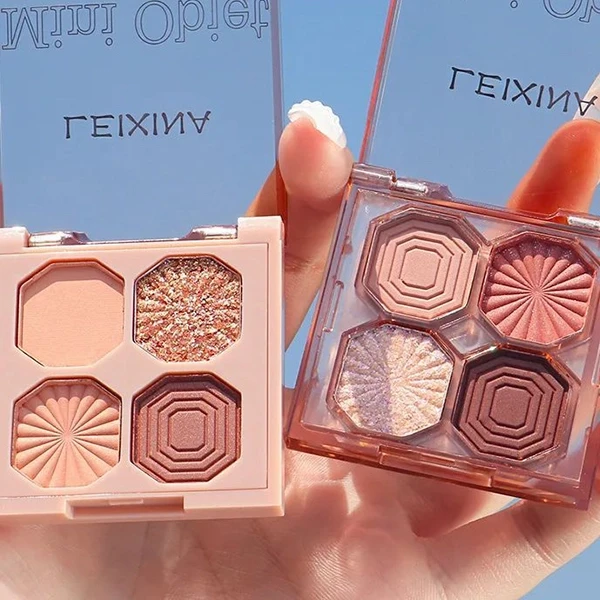 Four Colors Glitter Eyeshadow Palette Shimmer Matte Eyeshadow Long Lasting Shiny